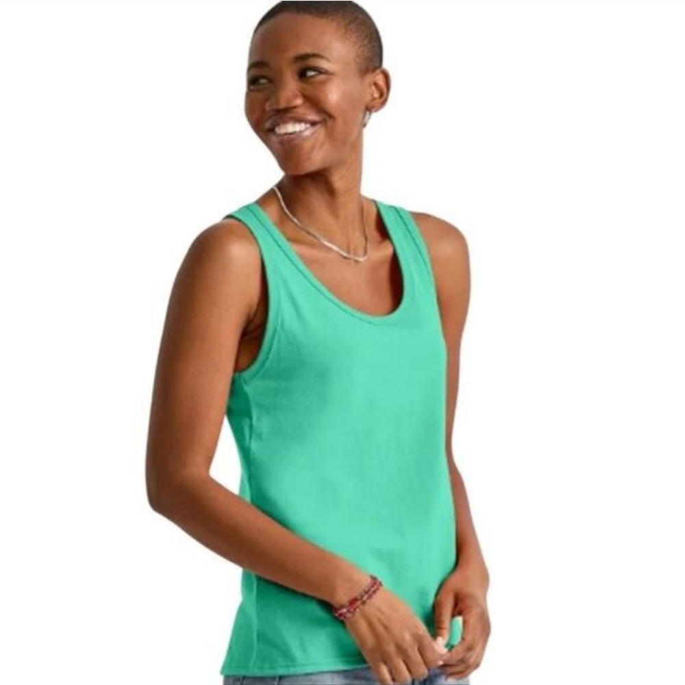 Hanes NWT Essentials Tank Top in Fresh Green Cozy Soft